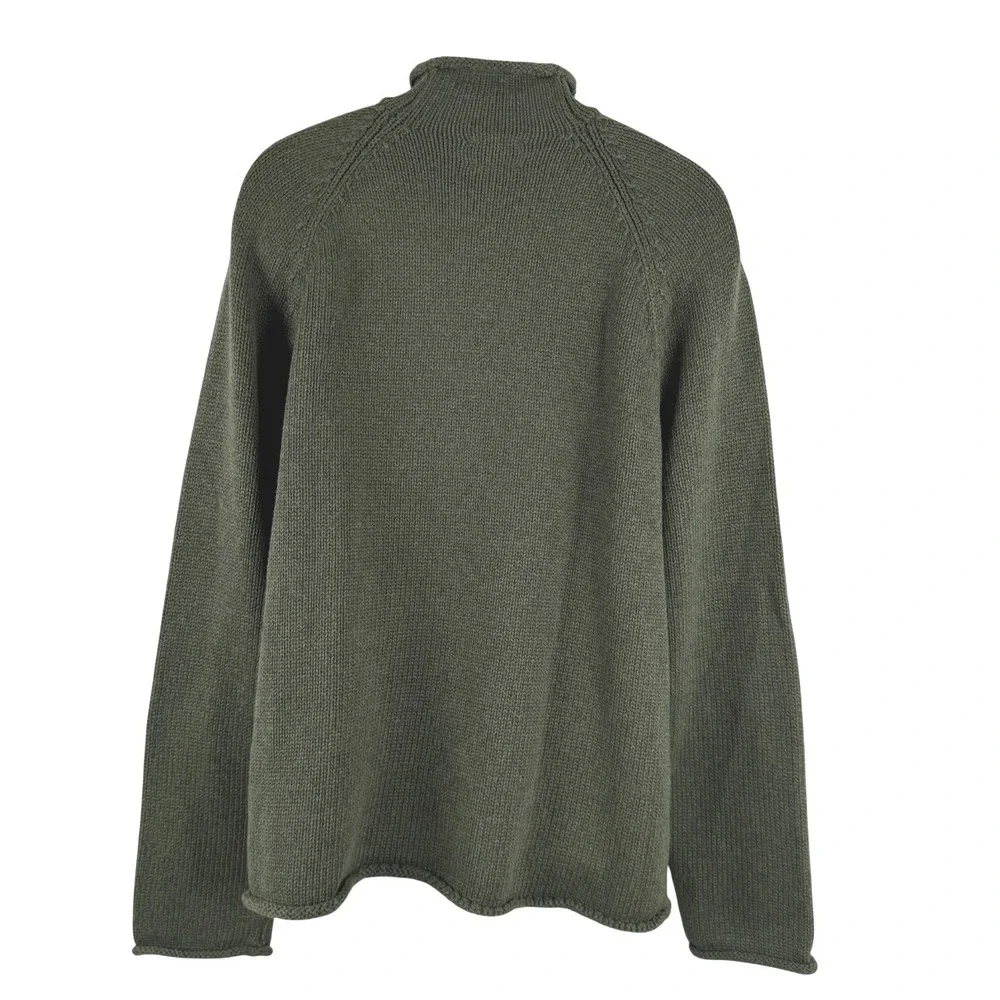 J. Crew 1988 Rollneck‎ Sweater Mens XL Green Cotton Solid NWT FS-1520